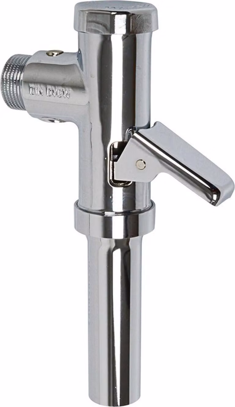 Scarico a pulsante per WC, cromato, con attacco da 3/4" e leva cromata