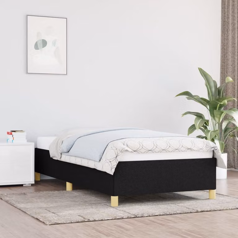 The Living Store Struttura letto nera 80x200 cm in tessuto