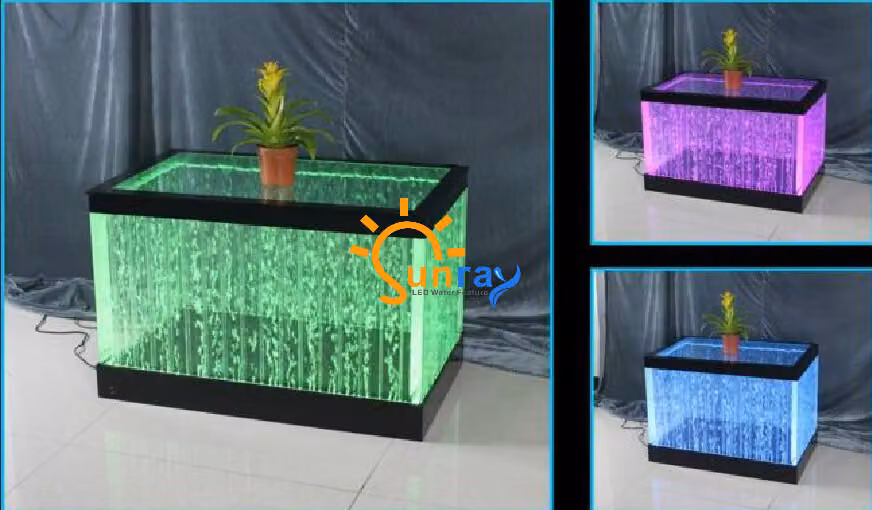 Design Tisch Couchtisch Wasser Säulen Säule Water Sofa Tische LED Beleuchtet
