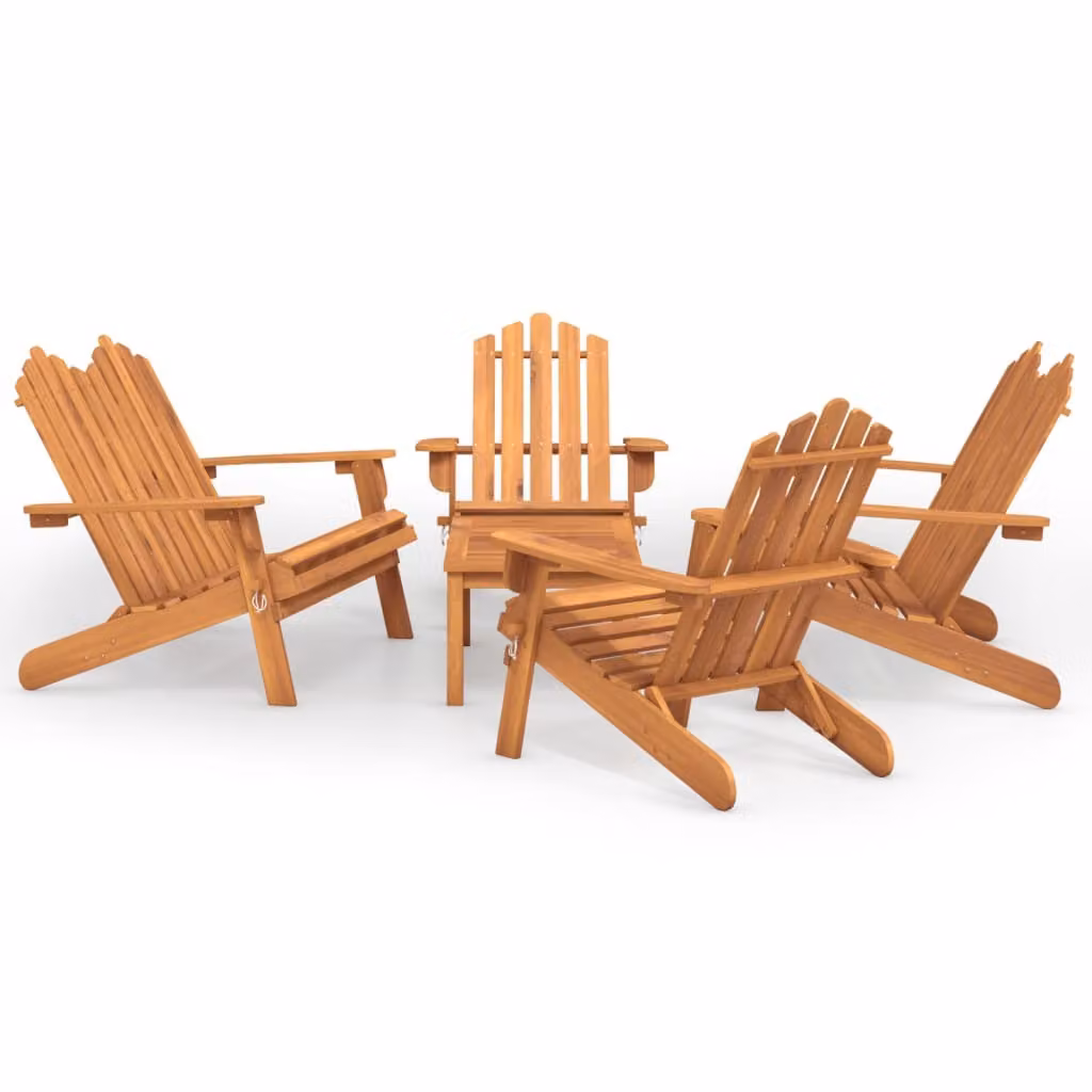 Set Salotto da Giardino Adirondack 5pz Legno Massello di Acacia