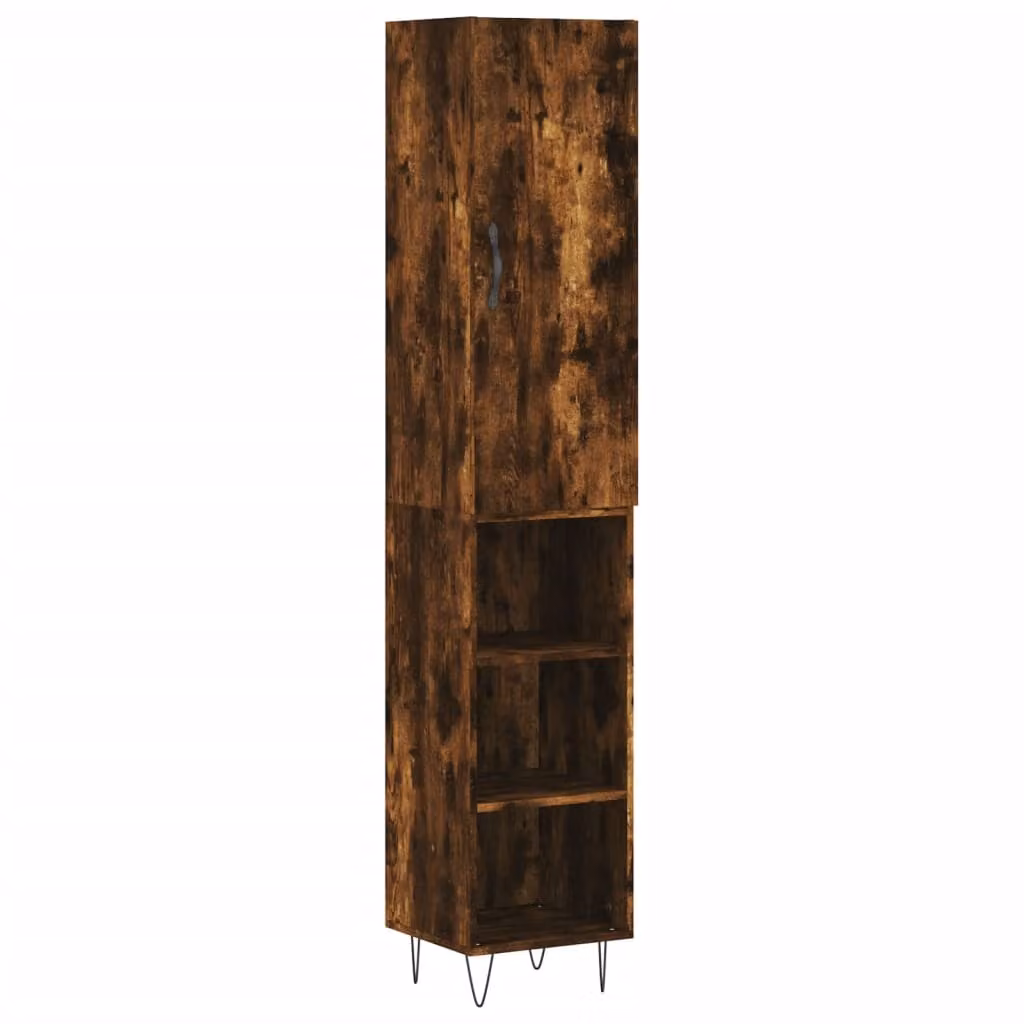 Credenza Rovere Fumo 34,5x34x180 cm in Legno Multistrato