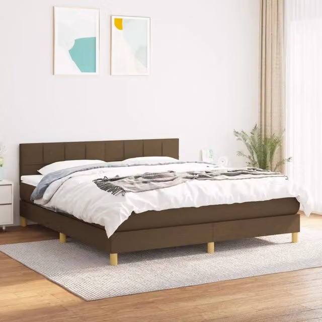 Letto Ibrido con Giroletto a Molle e Materasso vidaXL, Marrone e Bianco, L/P/H: 160 x 200 x 88 cm – 1