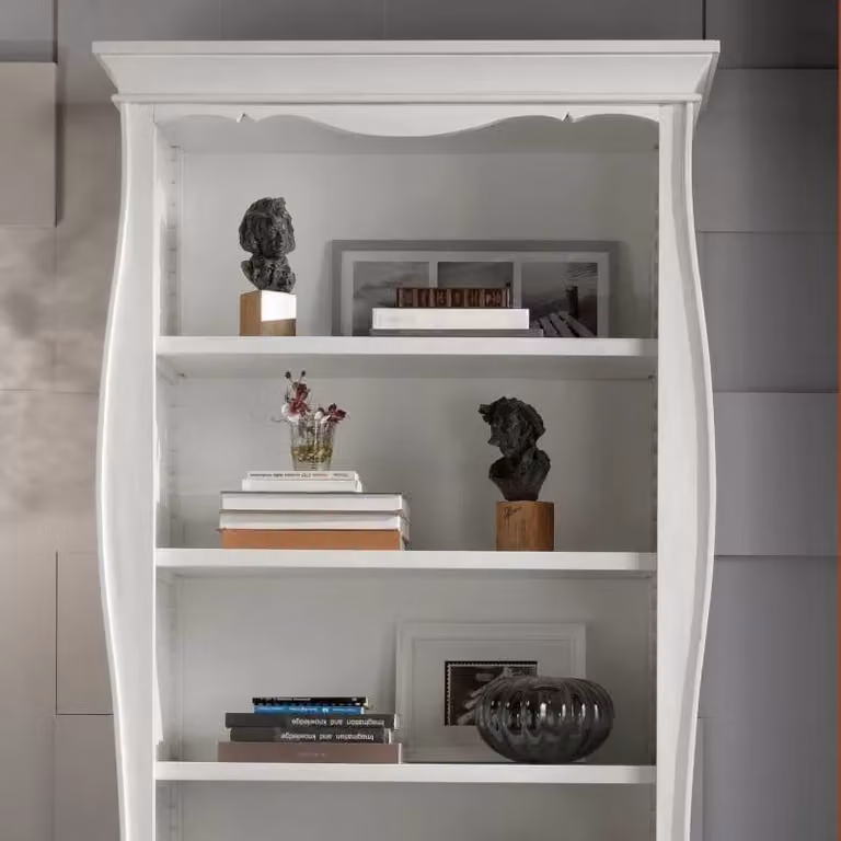 Libreria classica in legno con 2 cassetti bianco Mobili 2G L/P/H: 106 x 47 x 204 cm