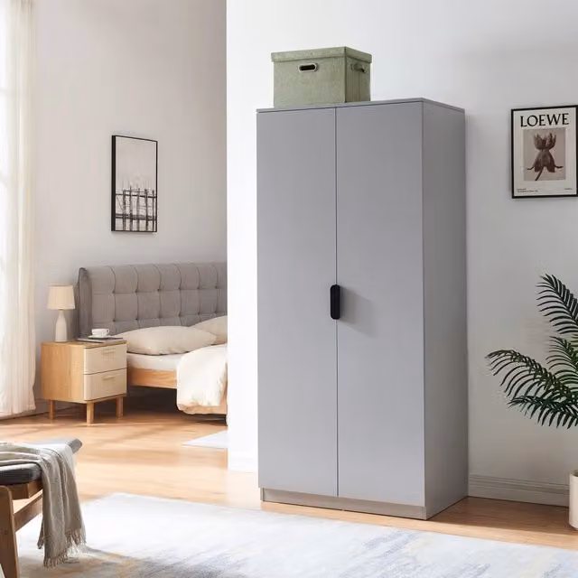 Armadio Guardaroba Eiselfing en.casa Grigio Opaco H 176 x L 80 x P 52 cm