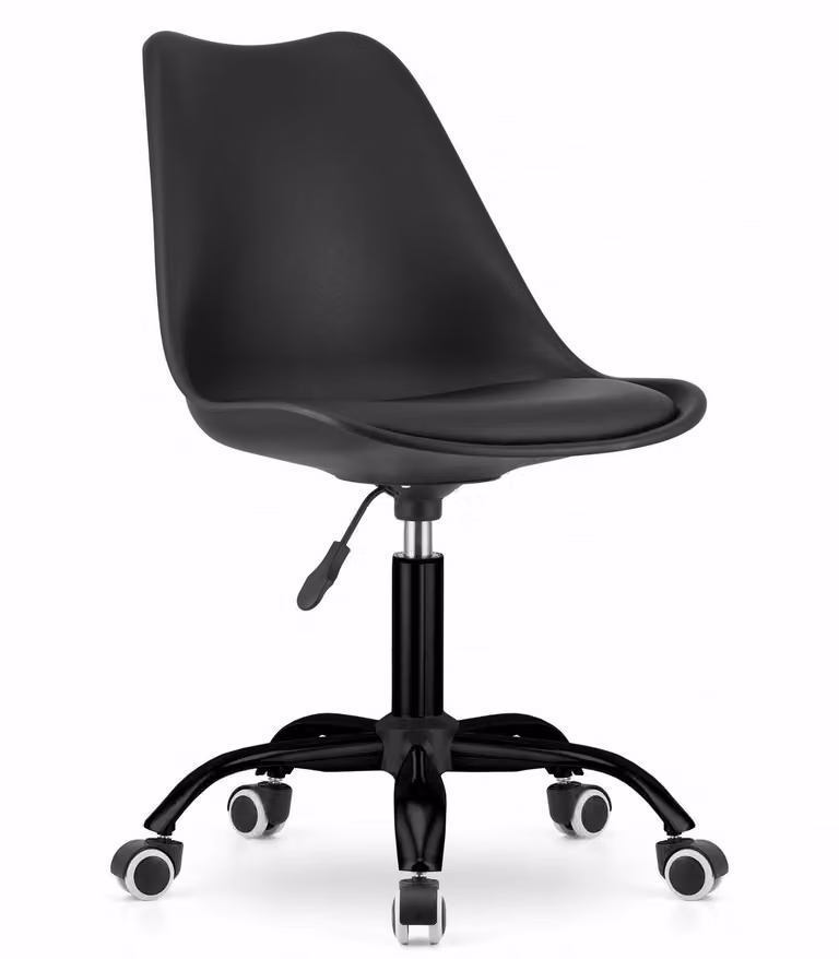Sedia girevole Valora ANDRIA - Struttura nera, completamente nera | Sedia da ufficio ergonomica in stile dirigenziale