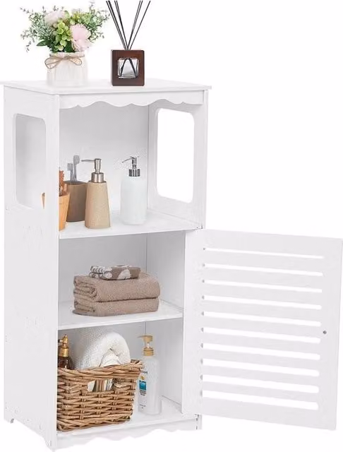 Cassettiera da bagno con 1 spazio aperto - Armadio angolare - Mobili da bagno in legno - 395 x 28 x 80 cm cassettiere da bagno alte