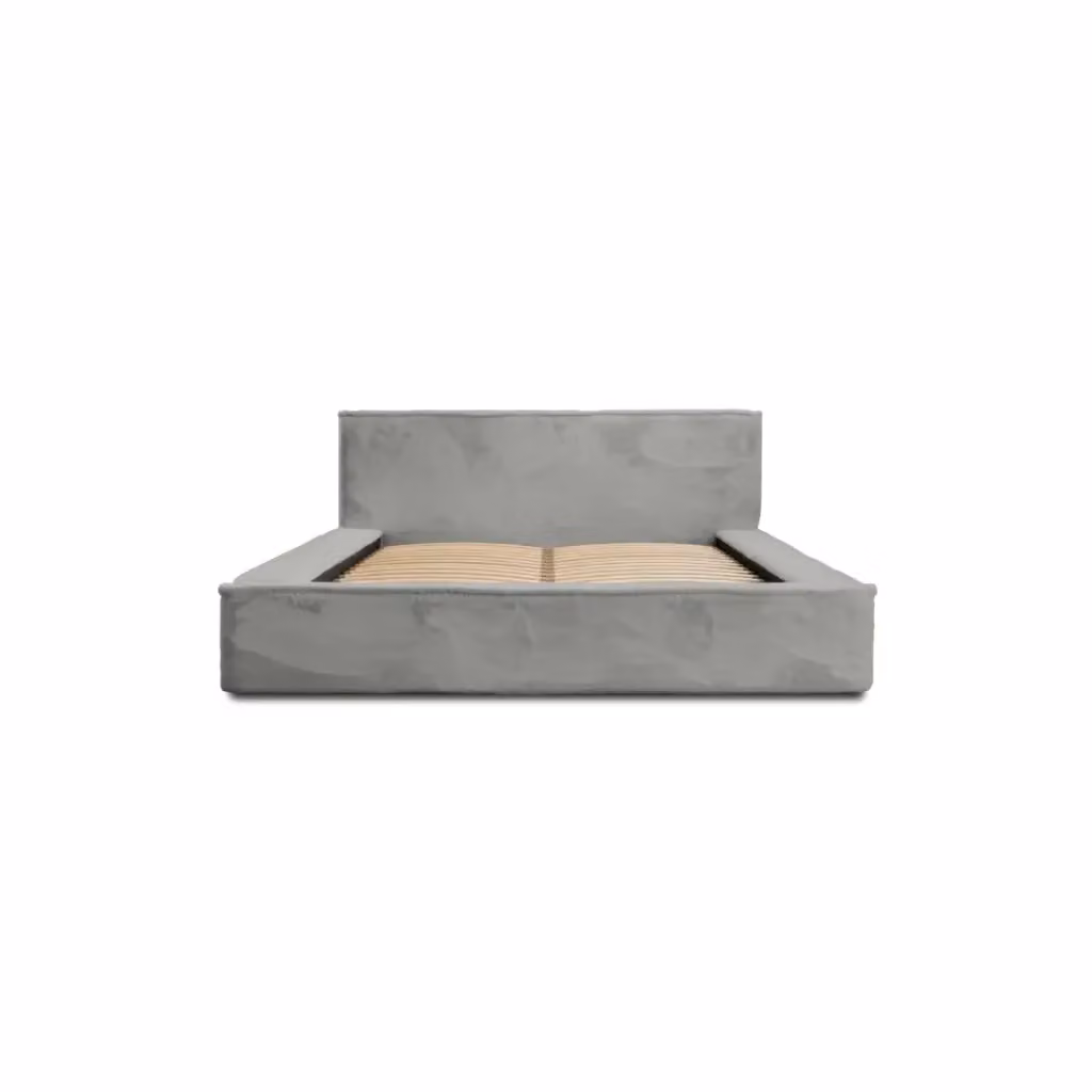 Letto contenitore ORLANE Meublorama Grigio con rete sollevabile L 160 cm x P 200 cm – 2