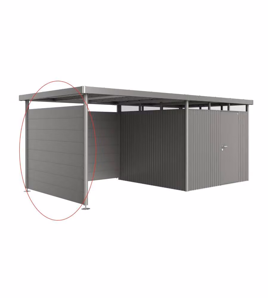 Parete laterale per tetto laterale casetta HighLine H4 grigio quarzo metallizzato
