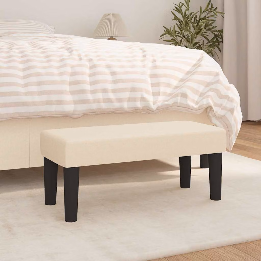 Panca vidaXL in tessuto beige per soggiorno e camera da letto L 70 x P 30 x H 30 cm