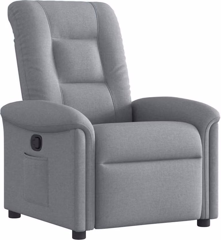 Poltrona Reclinabile in Tessuto Grigio Chiaro