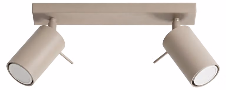 Lampada da soffitto RING 2 color taupe, 2xGU10, 10 W, finitura metallica, 16x6x30 cm, Sollux Lighting
