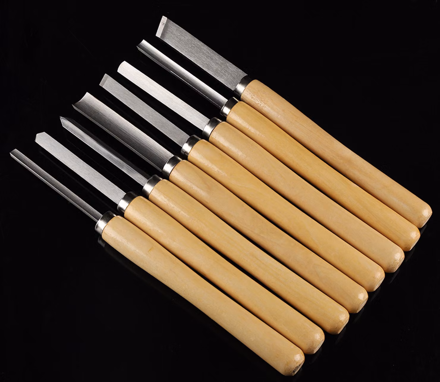 set di 8 pezzi per tornitura, bulino per legno, per tornio e lavorazione del legno