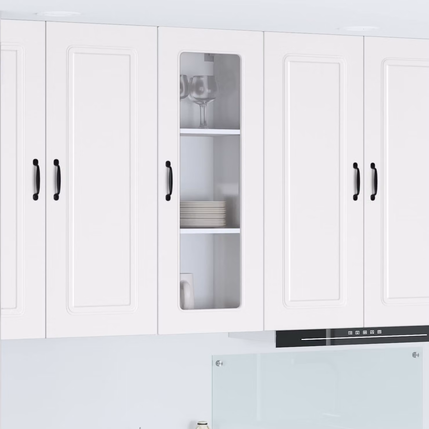 Pensile da cucina moderno vidaXL Kalmar bianco con ante a battente e ripiani interni L/P/H: 40 x 31 x 100 cm