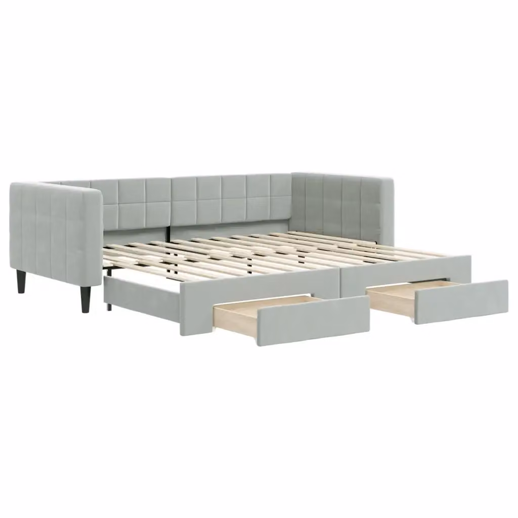 Divano Letto Moderno vidaXL Grigio con Struttura Imbottita in Legno e Metallo – 2