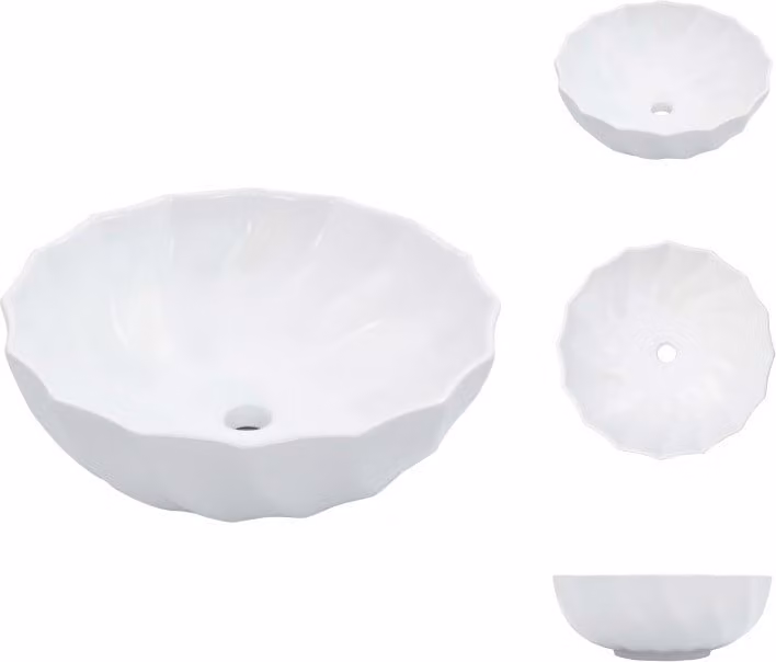vidaXL Lavabo 46 x 17 cm in Vetroceramica bianca - Lavabo da bagno