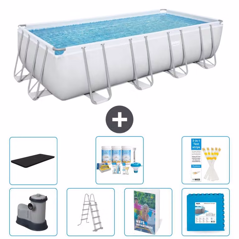 Bestway Power Steel, piscina rettangolare - 549x274x122 cm - 6 pezzi, modello S536