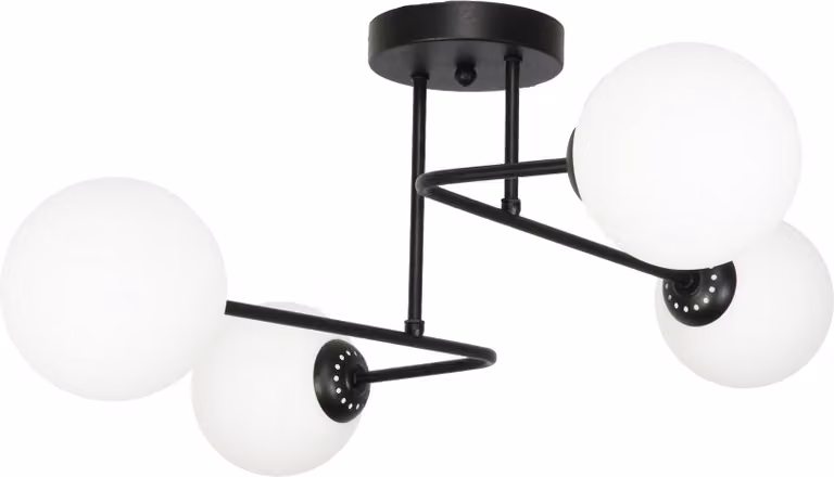 Lampada da soffitto con paralume nero e sfere di vetro OLMO 14-828