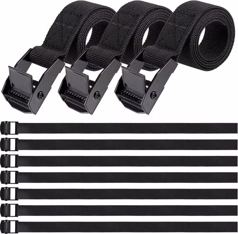 Cinghie di fissaggio corte 10 pezzi 65cm nero Cinghie di fissaggio regolabili bicicletta moto bagagli confezioni