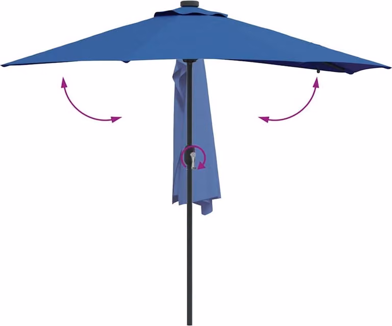 Ombrello da giardino Azzurro 294 x 150 x 223 cm
