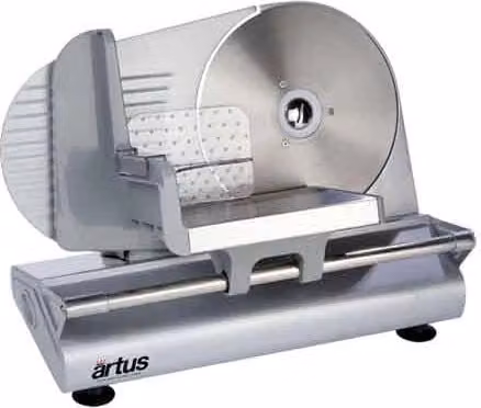 Affettatrice Reber Artus AF22 in metallo argento e trasparente con lama da 220 mm e potenza di 150 W
