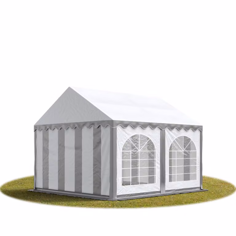 Tendone per feste grigio-bianco 4x4 m Gazebo da giardino impermeabile