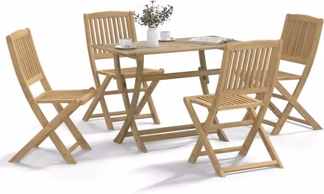 Set da Pranzo per Giardino 5 pz in Legno Massello di Acacia 3295007