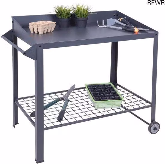 Tavolo da giardino in metallo con piano a griglia - 90 x 55 cm