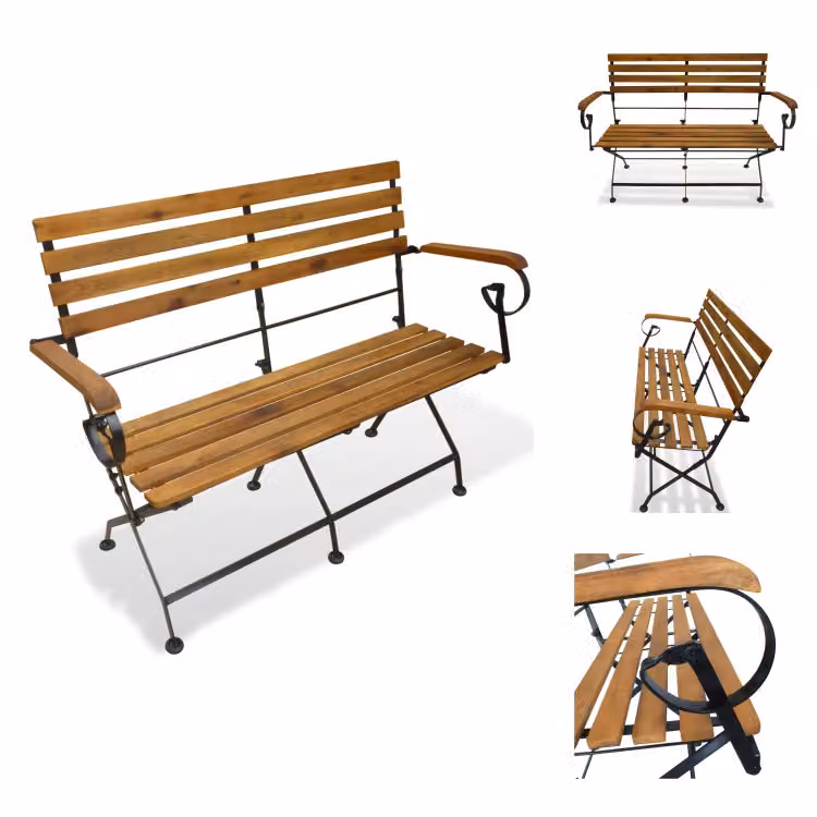 vidaXL Panchina da giardino pieghevole 112 cm in legno massiccio di acacia - Panchine da giardino