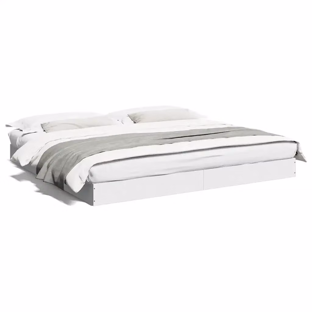 Giroletto vidaXL Bianco in Legno Multistrato con Doghe Fisse L/P/H: 180 x 200 x 17 cm – 2