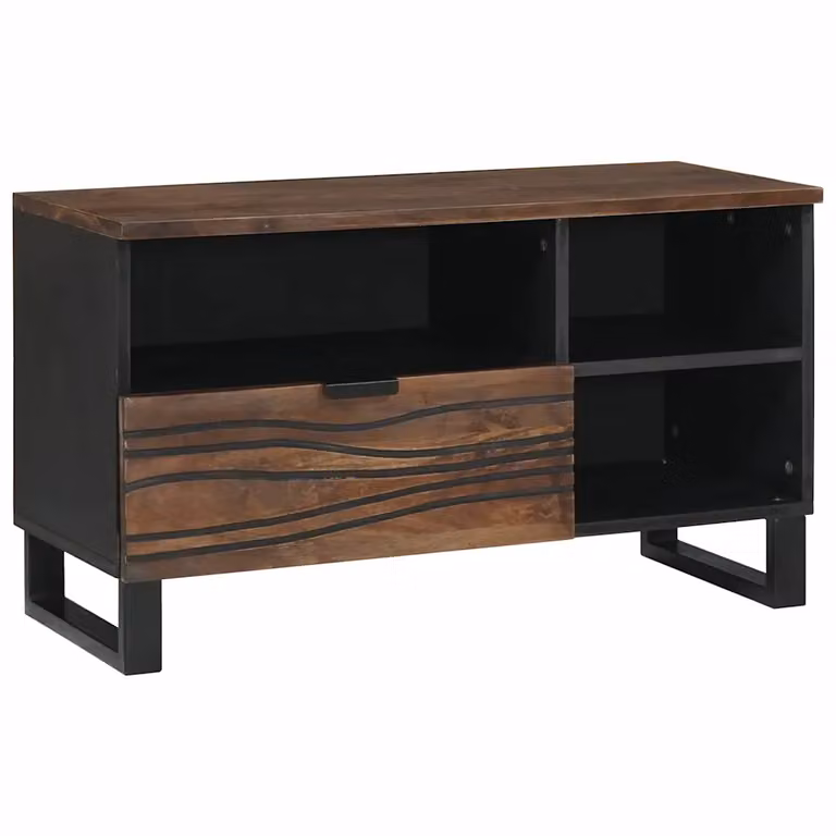 Unità TV moderna vidaXL in legno color noce marrone L 80 cm x P 33 cm x H 46 cm