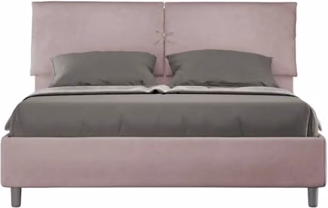 Letto matrimoniale senza rete imbottito 160x190 microfibra glicine Mados