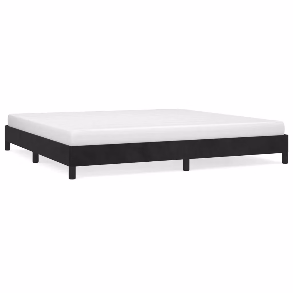 Struttura Letto Design Mania in Velluto Nero con Giroletto, L/P: 200 x 200 cm – 2