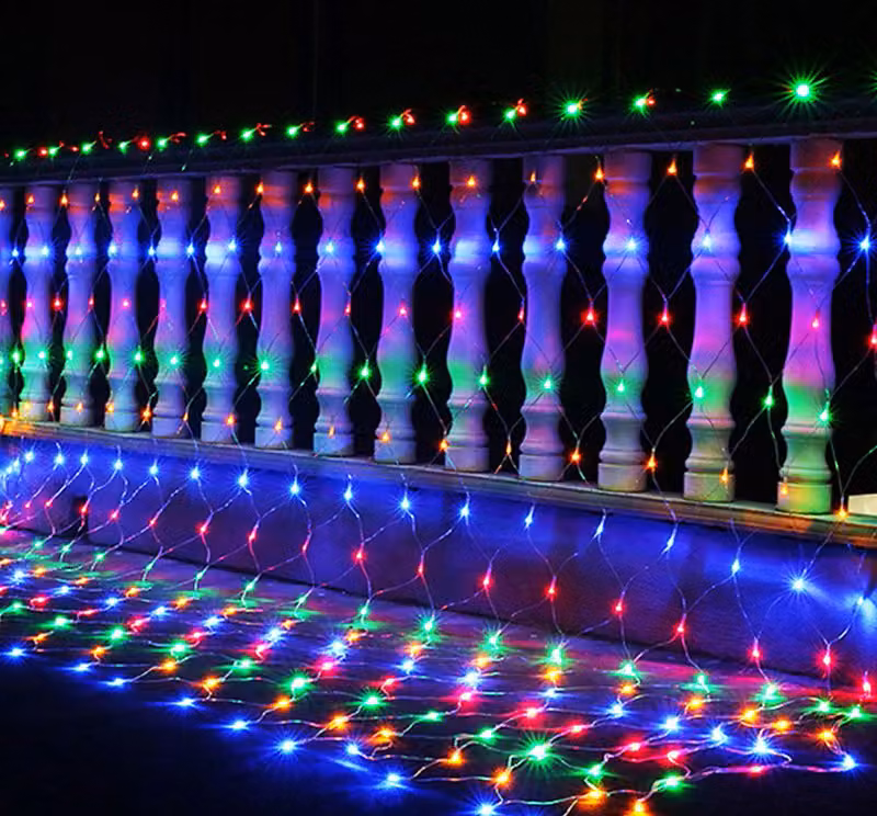 Jopassy LED luce rete decorazione luce tenda luci fata matrimonio luci fata finestra illuminazione 8 modalità IP44 per festa di Natale all'aperto al coperto RGB 4.5x1.6M