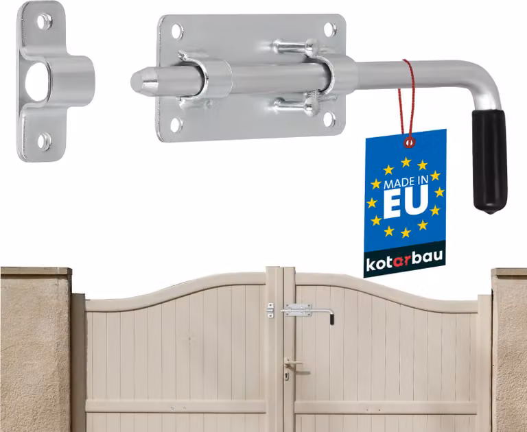 KOTARBAU® Catenaccio per porta del garage 220 mm Catenaccio zincato argento con maniglia in gomma