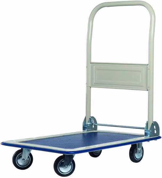 Carrello piattaforma pieghevole Unyqoos®, in alluminio – capacità di carico 150 kg, rivestimento antiscivolo, 2 ruote piroettanti (360°) + 2 ruote fisse, peso circa 8,29 kg