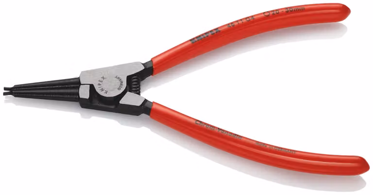 KNIPEX 46 11 G4 Pinza per anelli di sicurezza su alberi con rivestimento in plastica nera atramentata 180 mm