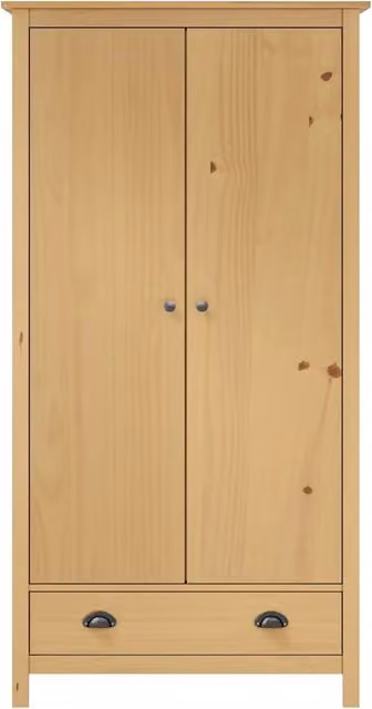 Armadio a 2 Ante Hill 89x50x170 cm Legno Massello di Pino 288947