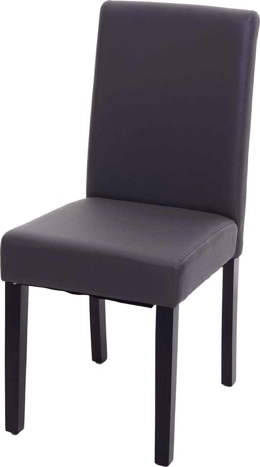 Sedia da sala da pranzo Littau, sedia da cucina Sedia, Pelle finta ~ grigio opaco, gambe scure