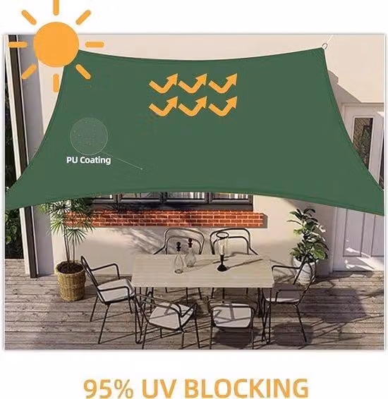 Tenda da sole rettangolare, 2×3 m, impermeabile, protezione UV