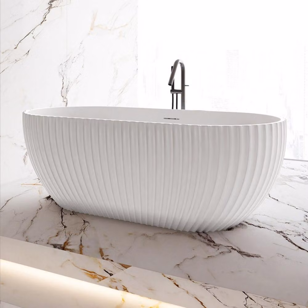 Vasca da bagno, vasca da bagno ovale, vasca da bagno domestica, vasca da bagno acrilica, vasca da bagno a strisce, vasca da bagno senza cuciture150*75*58cm/MY-66611-150/
