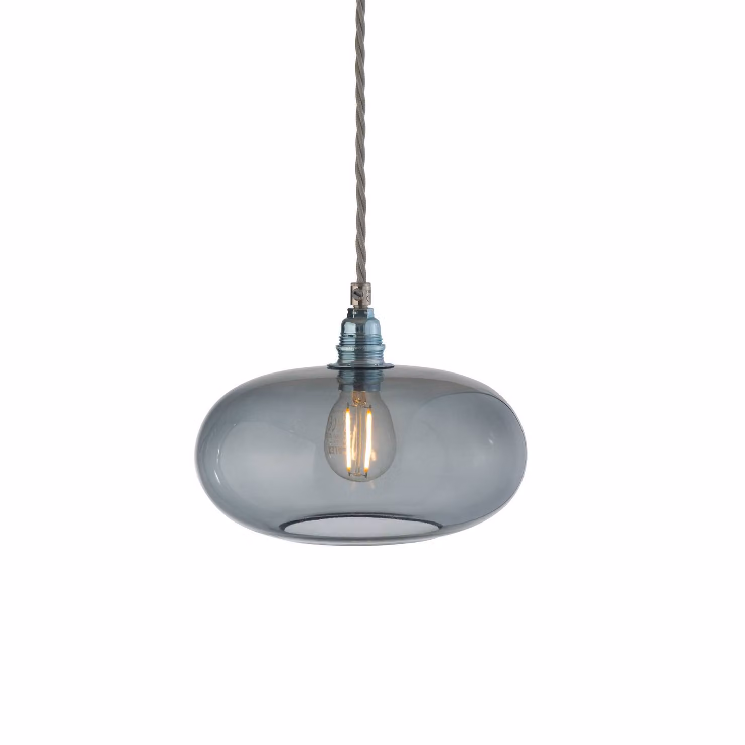 EBB & FLOW Lampada a sospensione in vetro Horizon, dimmerabile, Alluminio / Grigio / Zincato, Soggiorno / Sala da pranzo, Vetro, Scandinavo, Lampada a sospensione