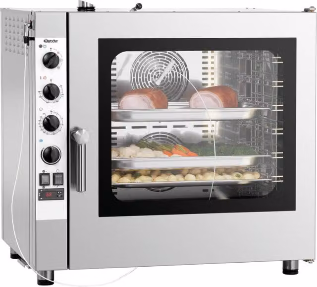 Forno combinato a vapore Silversteam 7111M Bartscher in acciaio inox color argento con display LED e connessione idrica fissa