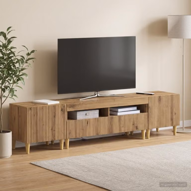Mobile TV stand vidaXL ARNHEM in 3 pezzi, Rovere Artigianale, moderno, per il tuo soggiorno