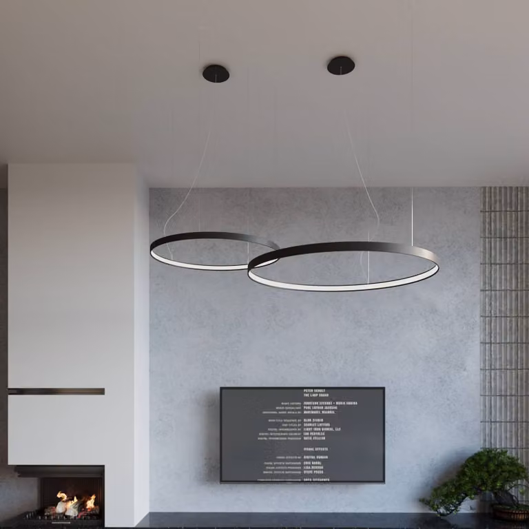 Lampada LED a sospensione Rio 110 orizzontale 4.000K nero SOLLUX LIGHTING, Nero, Soggiorno / Sala da pranzo, Alluminio, Moderno