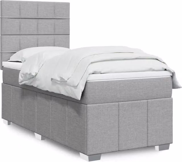 Giroletto a Molle con Materasso-Struttura Letto Grigio Chiaro 80x200 cm Tessuto 217285