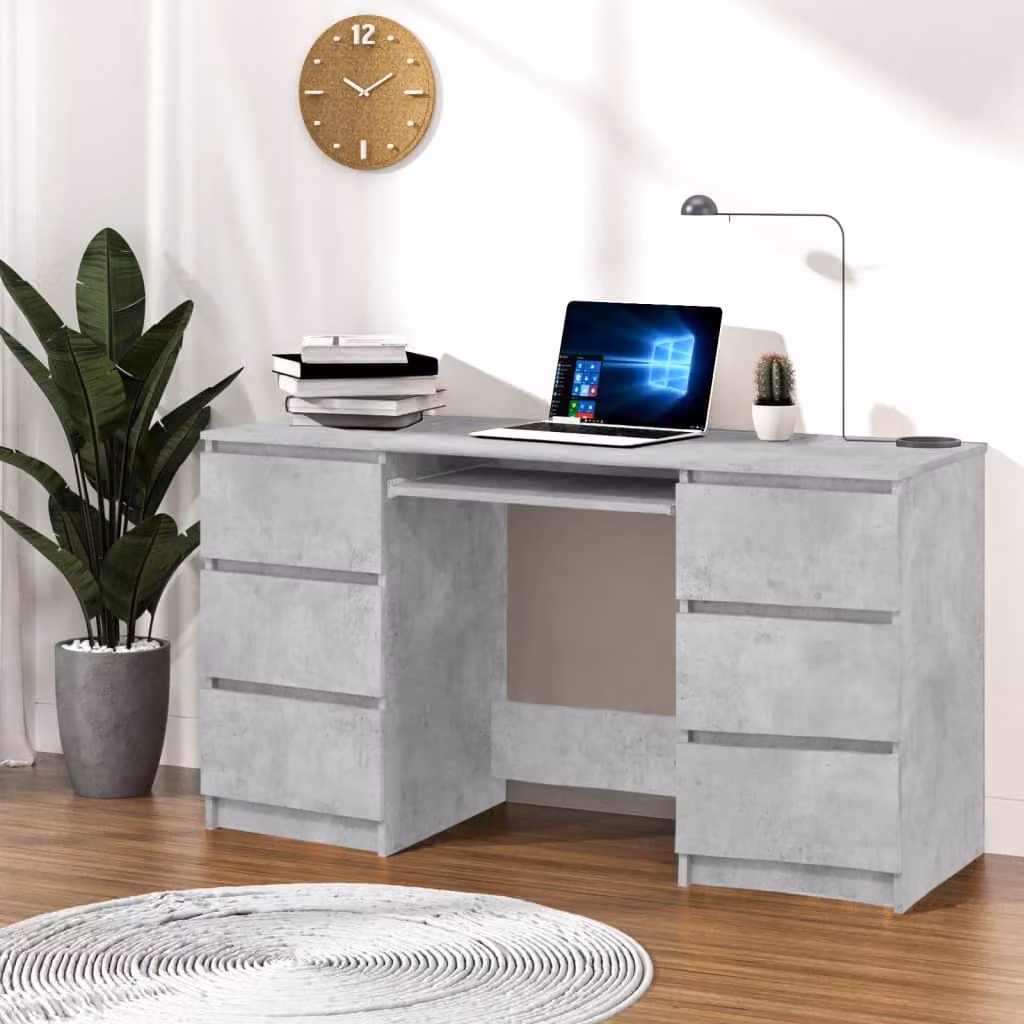 Maison Exclusive - Scrivania grigio cemento 140x50x77 cm Materiale ligneo