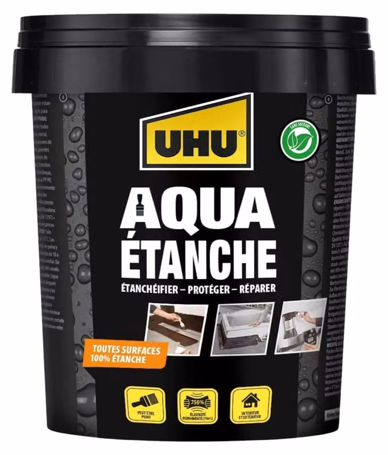 Uhu Aqua, sigillante impermeabile nero, 750 ml, adatto a diversi materiali - Uhu