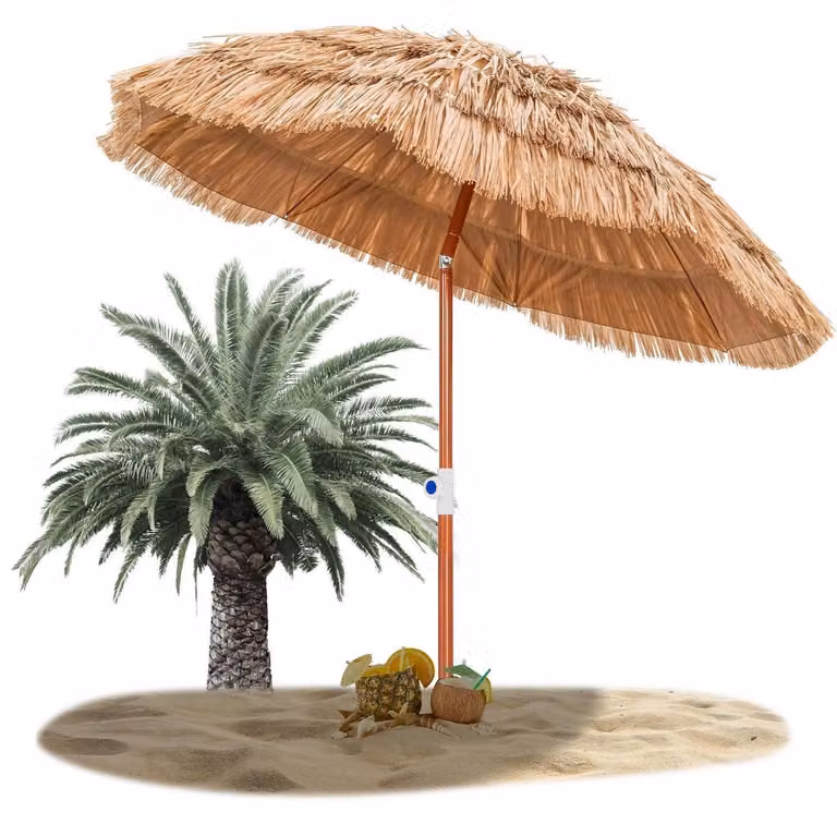 Ombrellone da spiaggia, Hawaii, 155 cm, pieghevole, con altezza regolabile