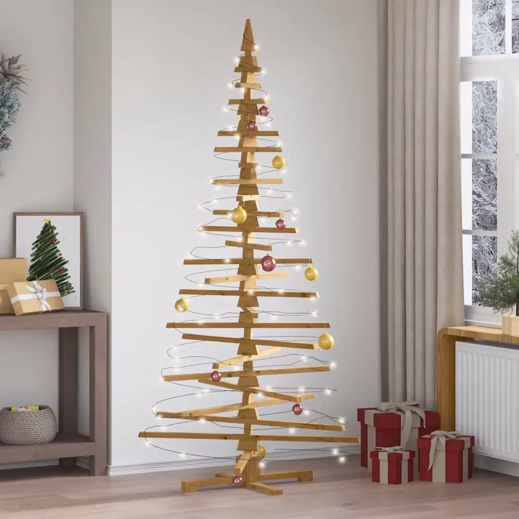 vidaXL Albero di Natale in legno KOTKA Legno Massello di Pino