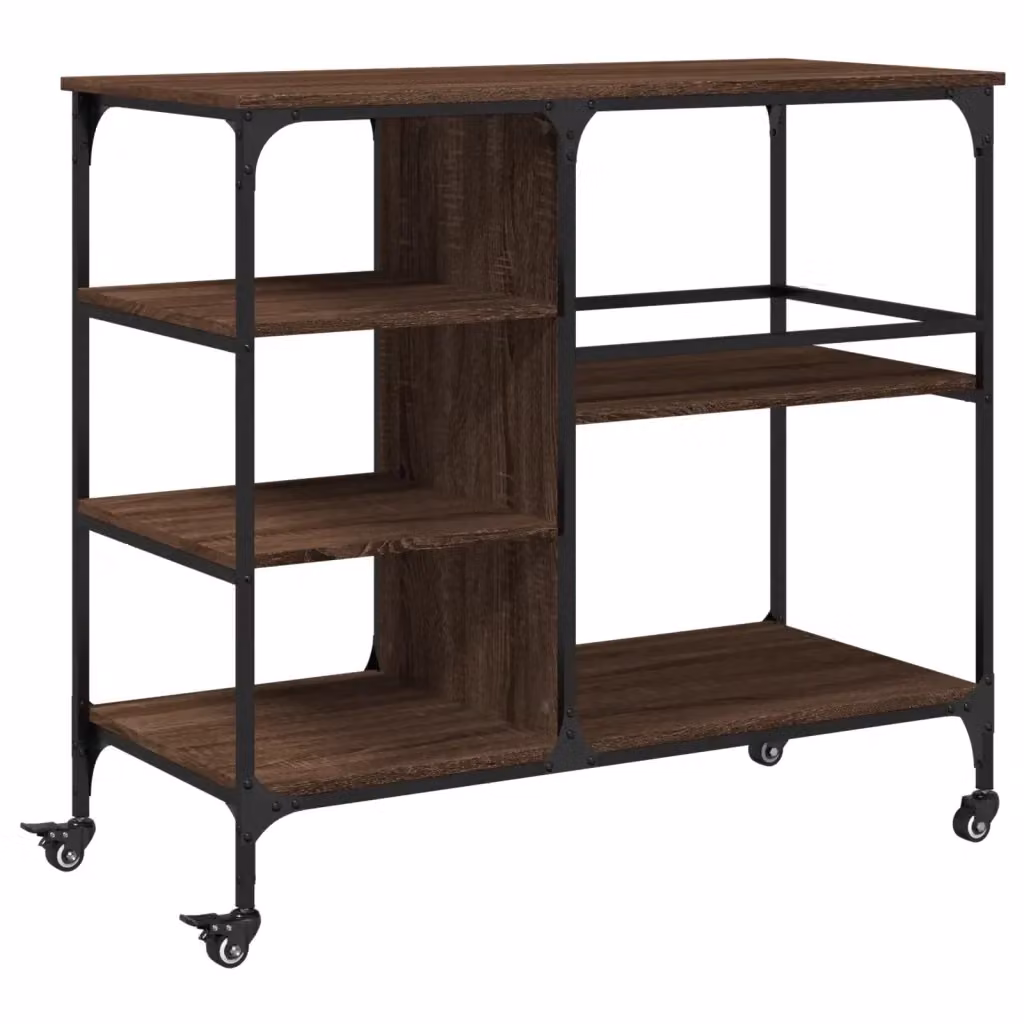 Carrello Cucina Scaffale Design Mania in Rovere Marrone con Ruote L/P/H: 100 x 45 x 89,5 cm – 2